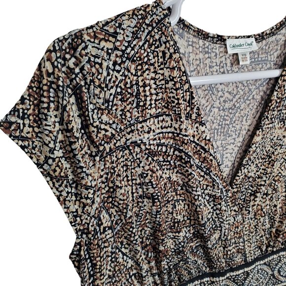 Coldwater Creek Size 18W Dress Geometric Print Flowy Jersey Knit A-line Stretch - Picture 5 of 9